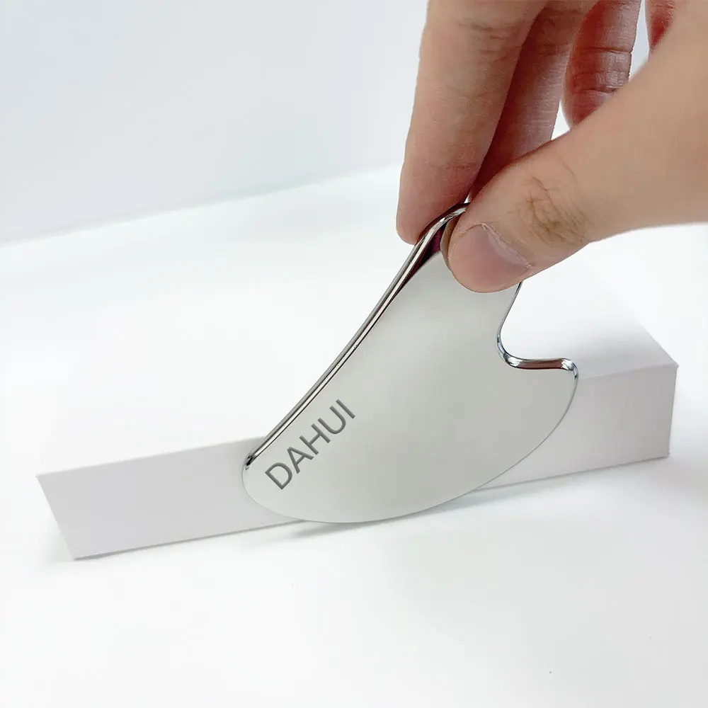 Custom Logo Facial Scraping Body Guasha Massage Tools 304 Stainless Steel Metal Face Gua Sha Board