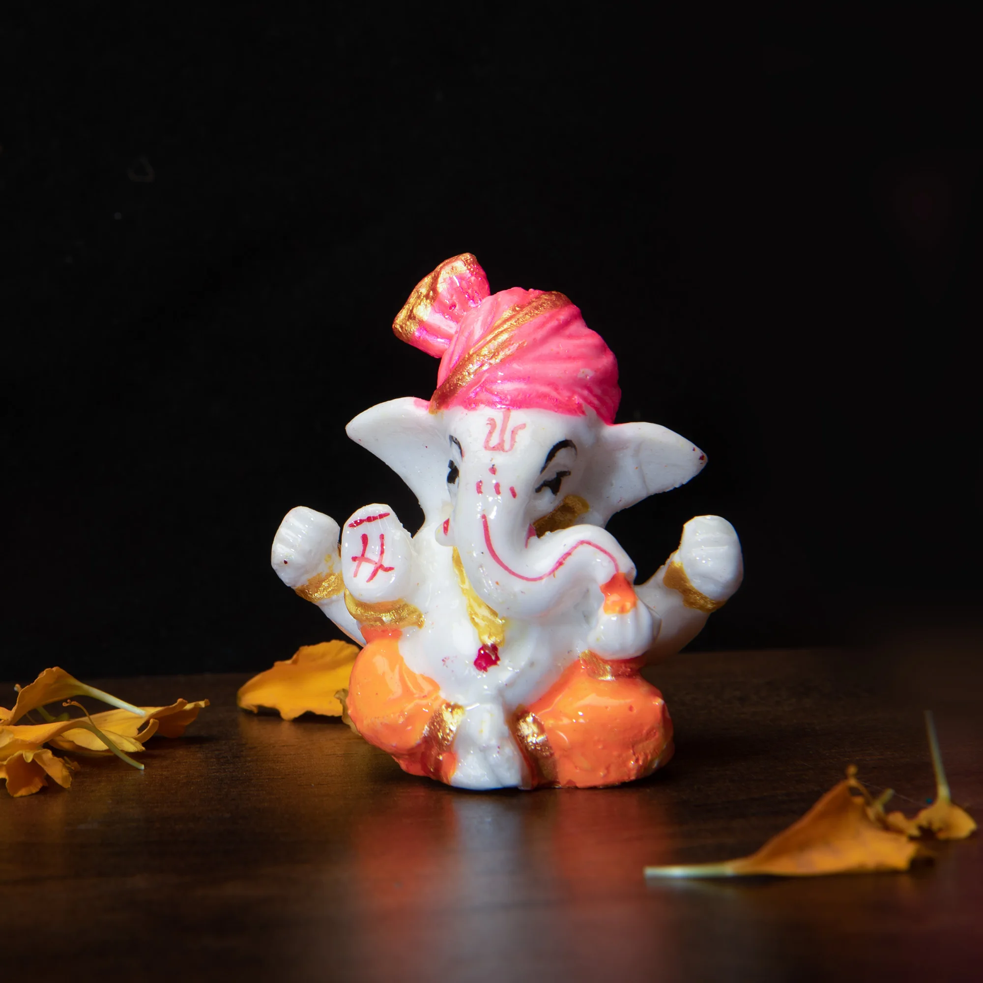 Buy Pagdi Ganesha Statue for Car Dashboard God Ganpati Puja Gifts Uses By Indian Exporters little marble ganesha for puja