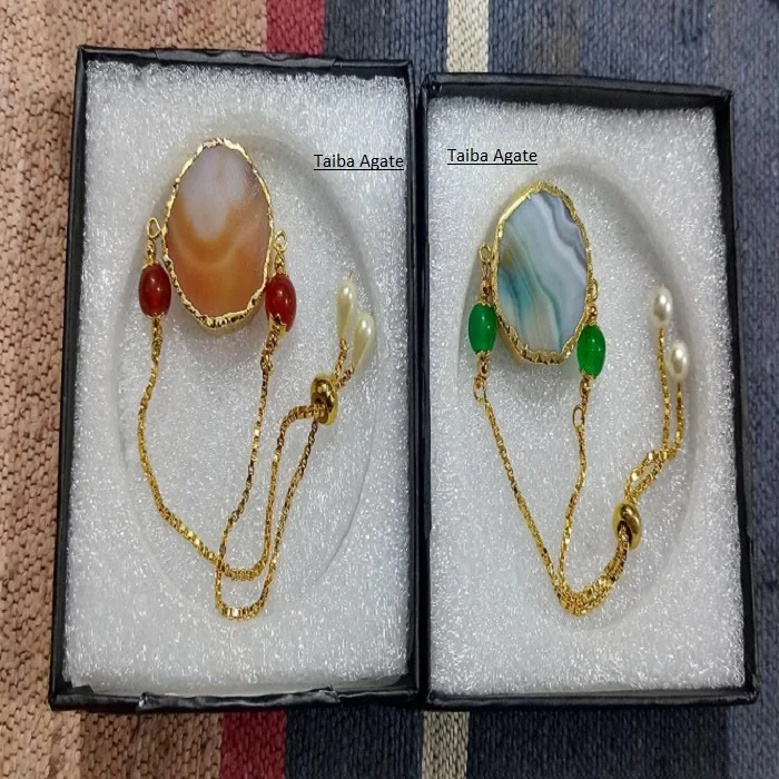 wholesale new design agate rakhi /agate slice rakhi/reiki healing stone:bracelet:rakhi raksha bandhan:gemstone:crystal crafts