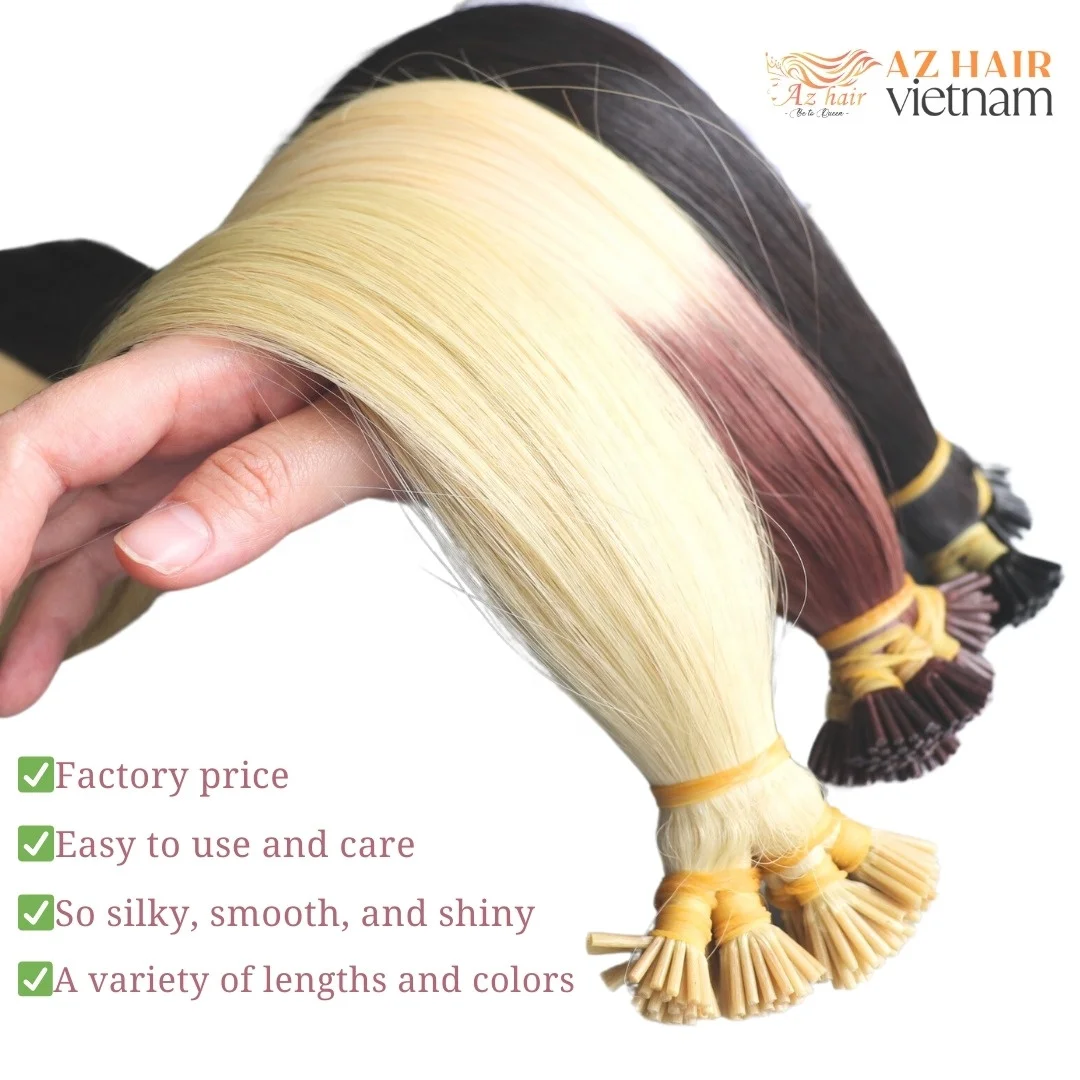 Super Double Drawn Vietnamese Pre bonded I Tip Human Hair Extensions Virgin Cuticle Aligned Hair