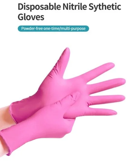 Hot Selling Pink Nitrile Glovees 100% Nitrile Disposable Glovees Latex Free Nitrile Examination Glovees Powder Free
