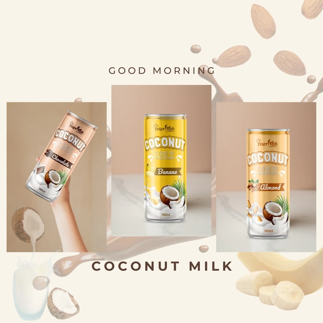 INTERFRESH VIETNAM Coconut Milk With Juice Flavor High Quality Coconut milk with Nata de coco OEM Manufacture