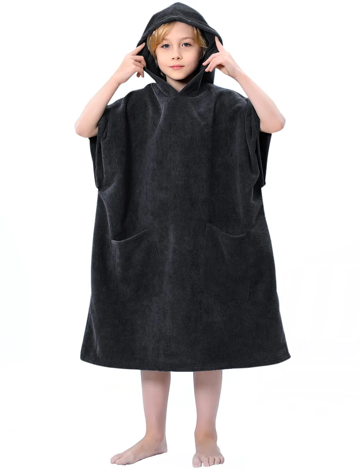 Kids Surf Surf Poncho Towel 100% Cotton Pink Poncho Towels for Kids Sports Surf Bath Sports Swimming Towel Robe