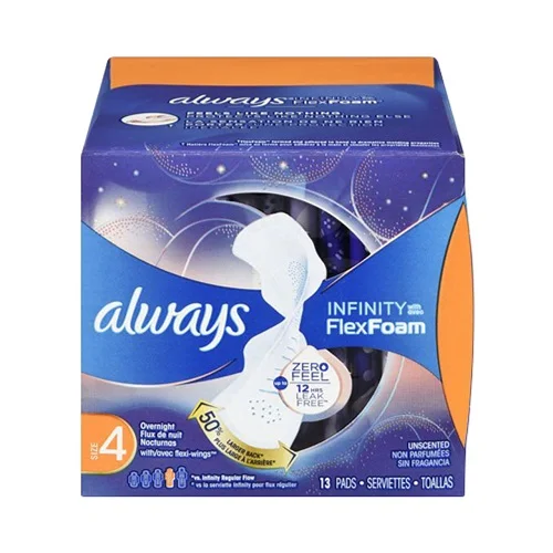 Ready for export Always Infinity Pads Size 2, Winged, Unscented, Super Absorbency, 46 Ct