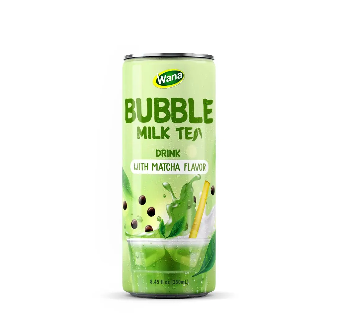 OEM PRIVATE LABEL MATCHA BUBBLE MILK TEA DRINK  FROM VIET NAM 320ML