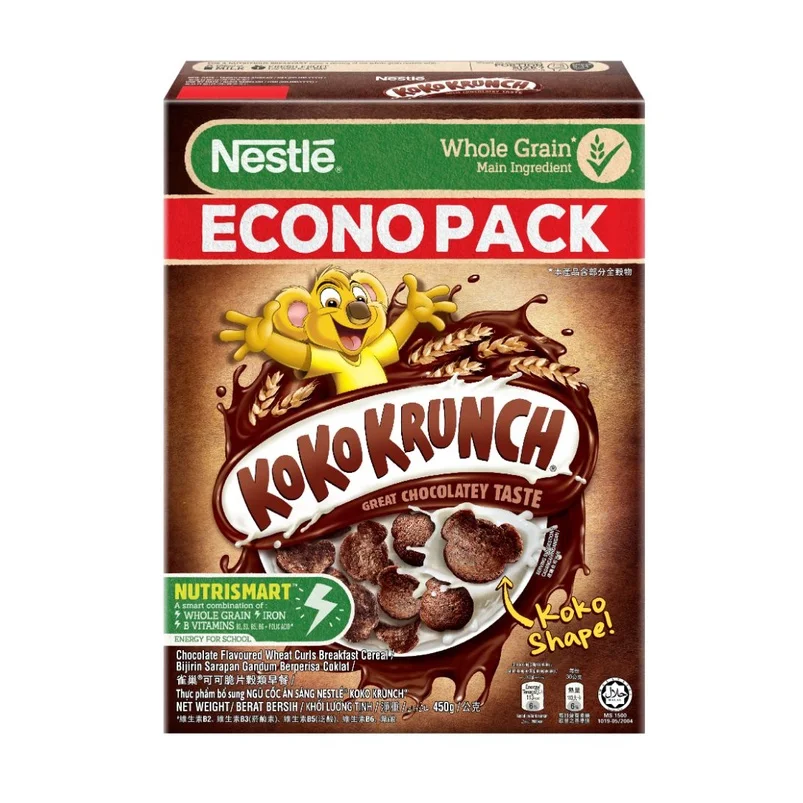NESTLE KOKO KRUNCH CEREAL ECONO PACK [450G] WHOLE GRAIN BREAKFAST CEREAL WHOLESALER MALAYSIA