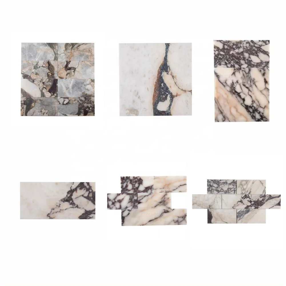 Centurymosaic Wholesale Natural Stone Calacatta Viola Purple Veins Marble Mosaic Tile Bathroom Floor and Wall Tiles