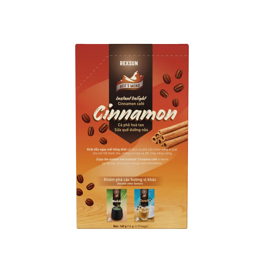 Instant coffee 3 in 1 coffee mix with natural cinnamon powder special taste Rexsun brand