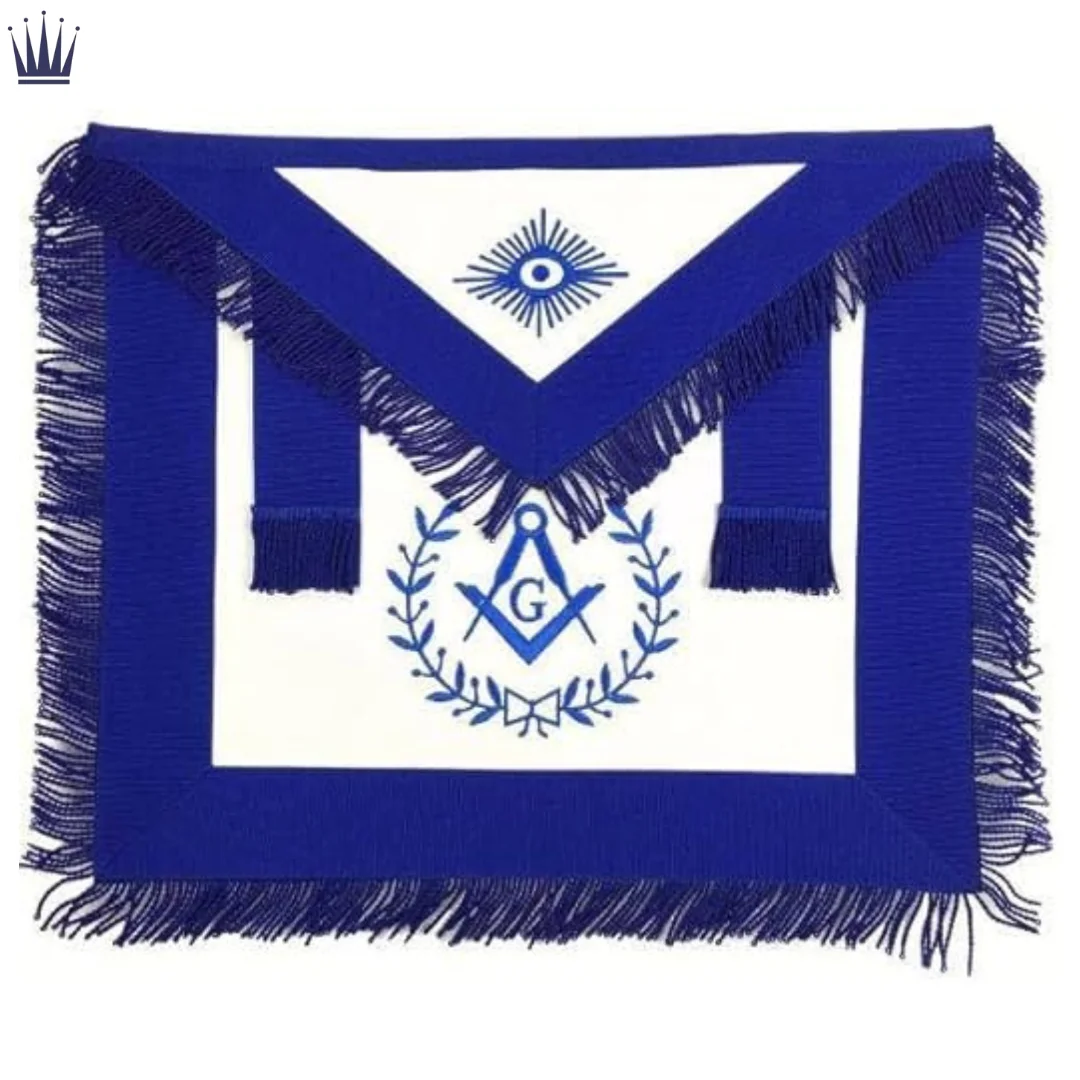 Masonic Blue Lodge Master Mason Apron Square & Compass with Wreath Craft Real Leather Apron Stitching & Needlework Wholesale