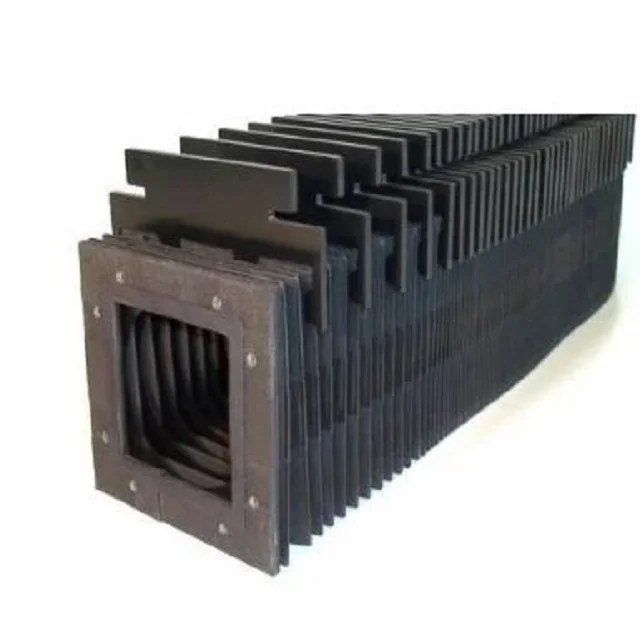 Rectangular accordion bellows cover guard shield flame retardant textile dust cover for CNC laser cutting machine