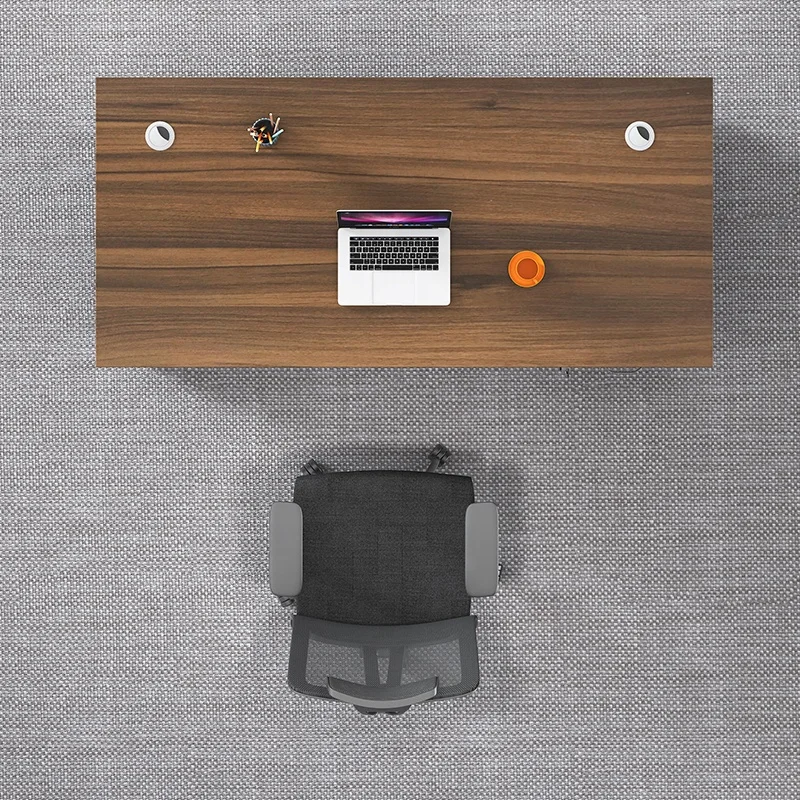 EBUNGE  Small Simple Design Melamine Single Person I Shaped Office Desk Staff Table for Office