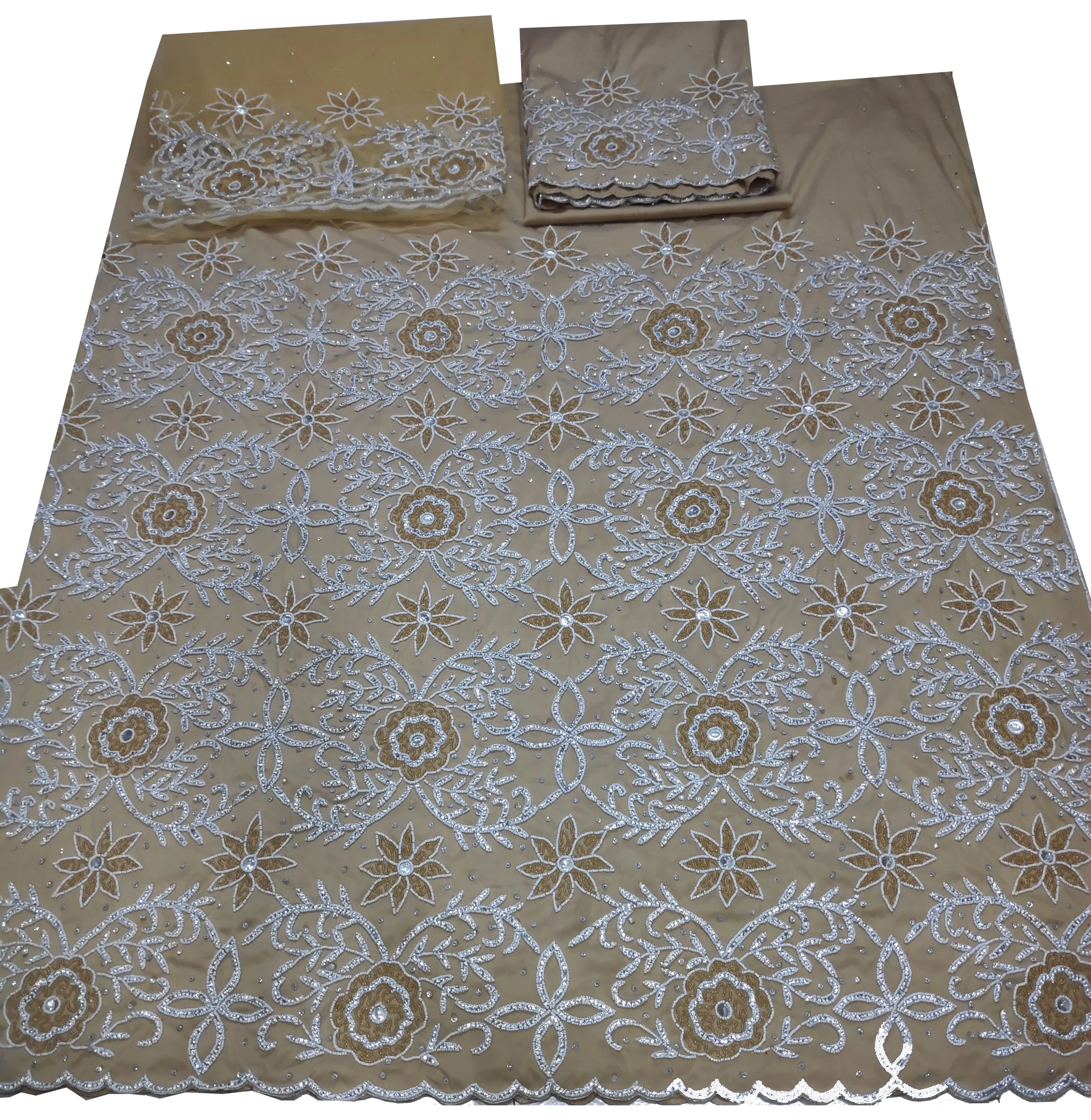 Heavily Beaded George Fabric   African George fabric