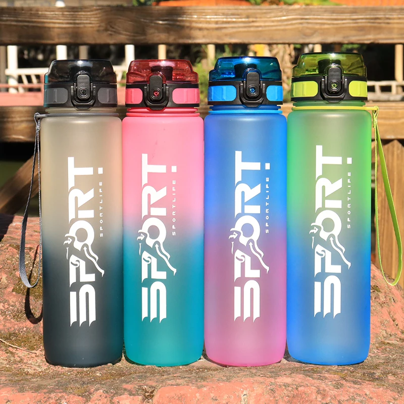 wholesale Manufacturer customized wholesale 1L BPA-free plastic water bottle any color reminder with time sports bottle