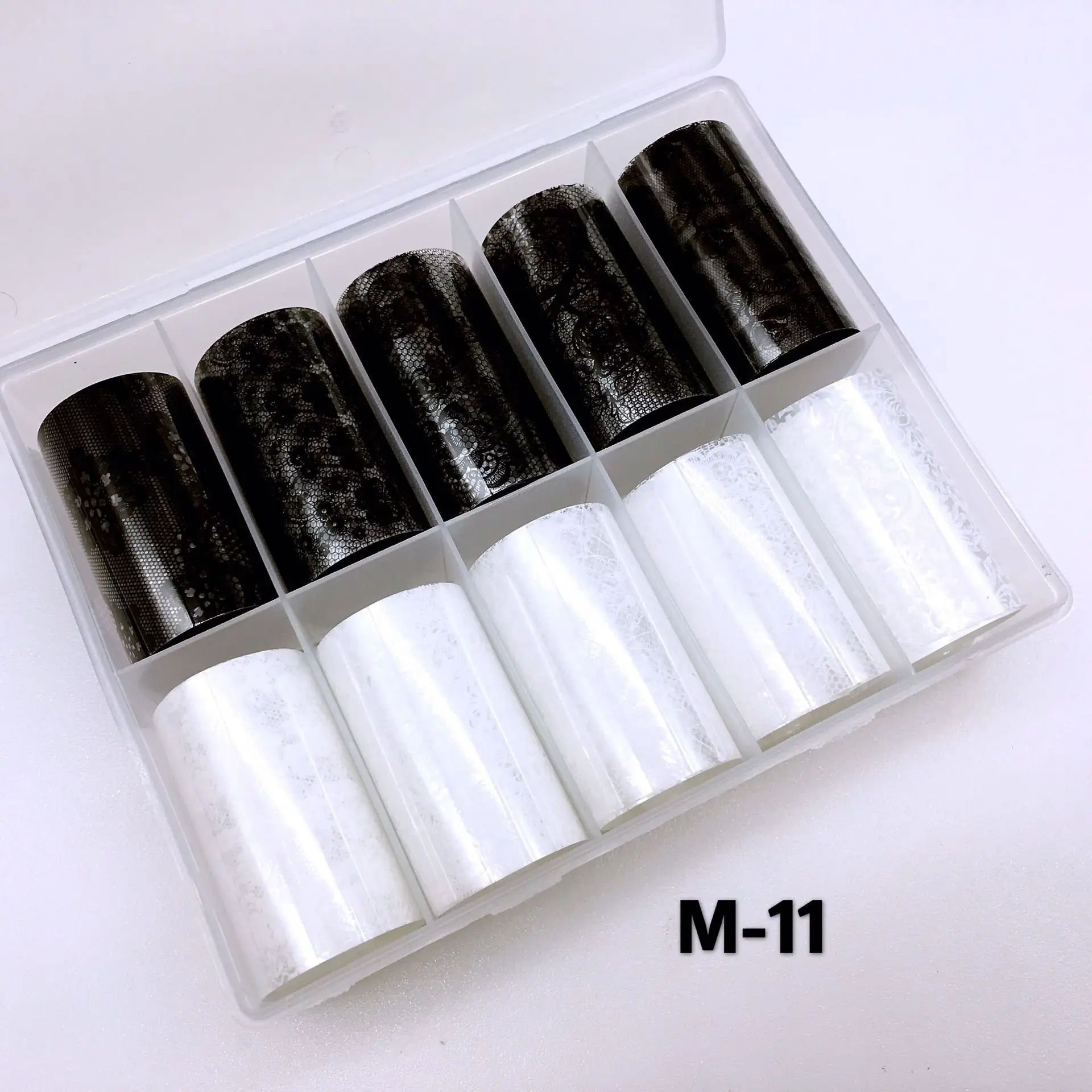 designer logo nail foil transfer plastic nail art glue decals 10 rolls nail art transfer paper foil kit