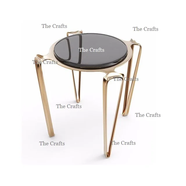 Aluminium And Glass Decorative Dining Table For Hotel & Restaurant Serving Food/Coffee/Tea Table