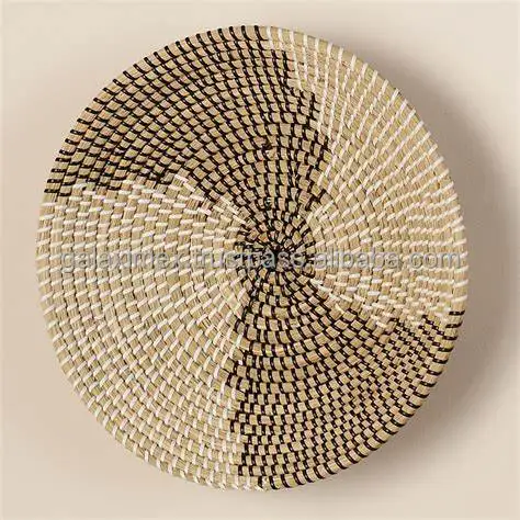 Top Selling Cheap Price Wholesale Seagrass Wall Natural Boho Home Decor Seagrass Woven Wall Basket Decorative Wall Art Baskets