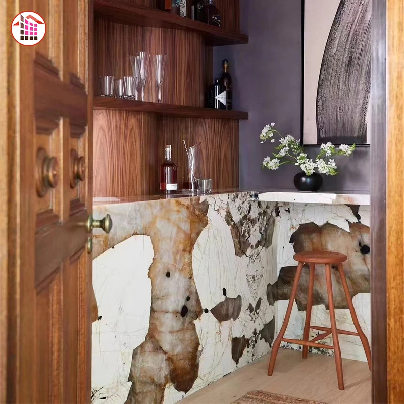 Brazil Luxury Stone Backlit Patagoina Wholesale Price Pandora White Marble Slab  Brazilian Pandora Marble