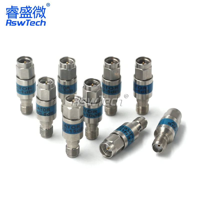 2W SMA Attenuator Male To Female 1db to 3db to10db to 30db jack Connector Coaxial RF Fixed Attenuators