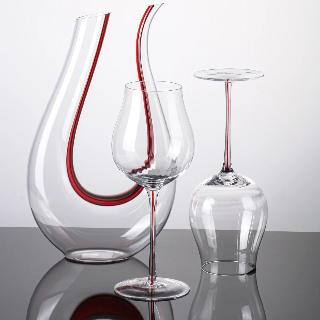 High Quality 650ml Raw Colour Crafted Wine Glasses Lead Free Crystal Red Wine Glass For Wedding Party