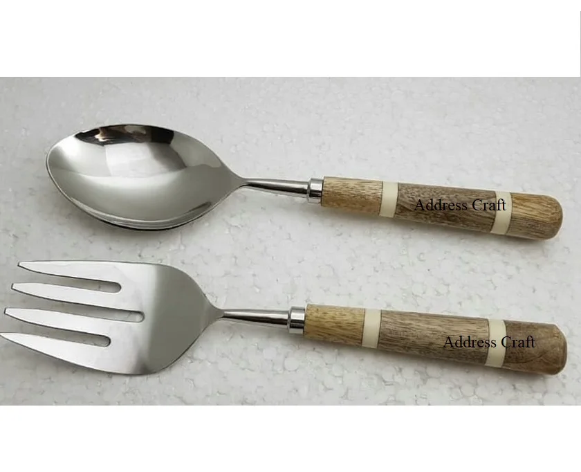 Позолоченный набор салатов из нержавеющей стали в американском стиле винтажные акриловые инструменты для сервировки кухонный инструмент ложка вилка