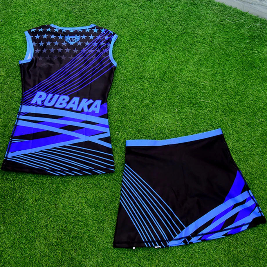 Icheerobics Custom Navy Blue High School Cheer Uniform Sprite Cheerleading Uniform Sets Customized dance team practice