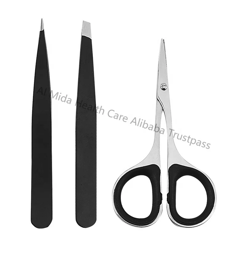 Набор черных ножниц для начинающих инструменты макияжа профессиональный триммер бровей мужчин и женщин
