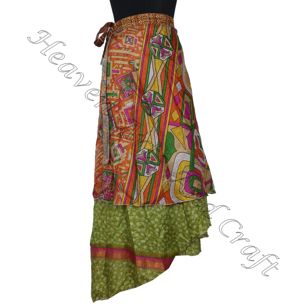 2023 Summer Latest Skirt Design Wrap Wholesale Lot 5 Women Hippie Gypsy Long Silk Sarong Dress for Cloth