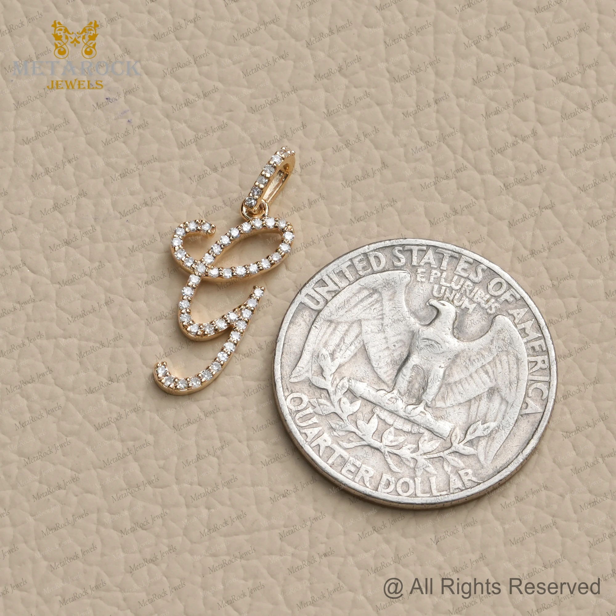 Solid 14k Yellow Gold G Initial Pendant Handmade Pave Diamond Jewelry Top Quality  G Letter Name Pendant Gold Diamond Jewelry