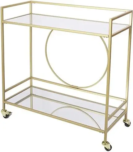 Rose Gold Finished Stainless Steel Frame 2 Tier Marble Slaves Food Serving Trolley Hot Selling Hotel Serving Accessories