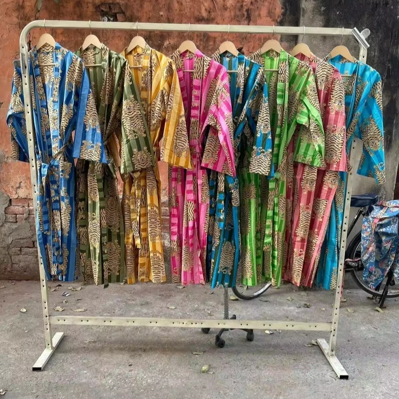 New Tiger Print Luxury Kimono Robe  Unisex Boho Kimono Robe 100% Cotton Kimono Robe Beach Cover Up Bridesmaid Gown Gift for Her