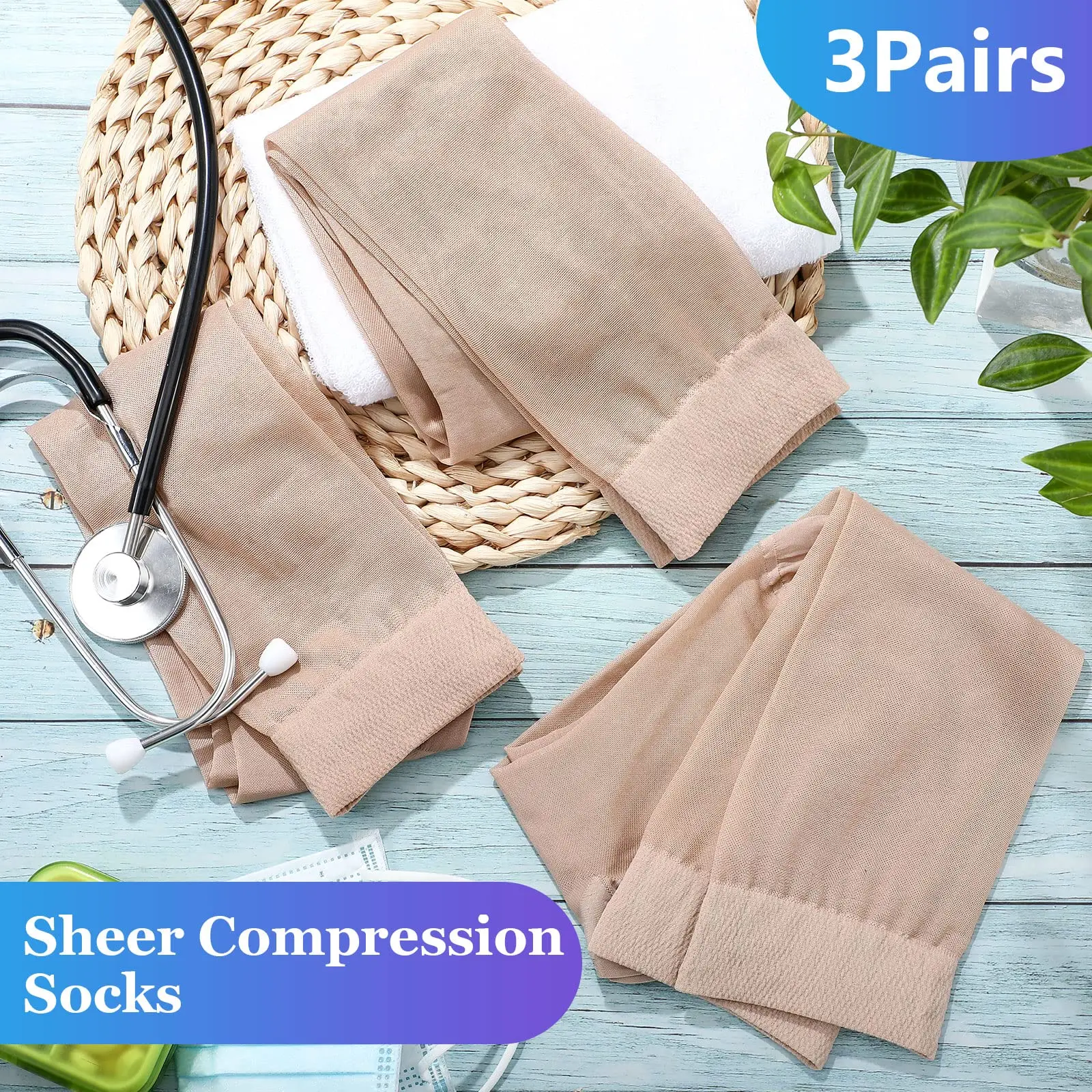 2025 Nylon Varicose Veins 15-20 20-30 Mmhg Graduated Compression Stockings Sheer Compression Socks For Women