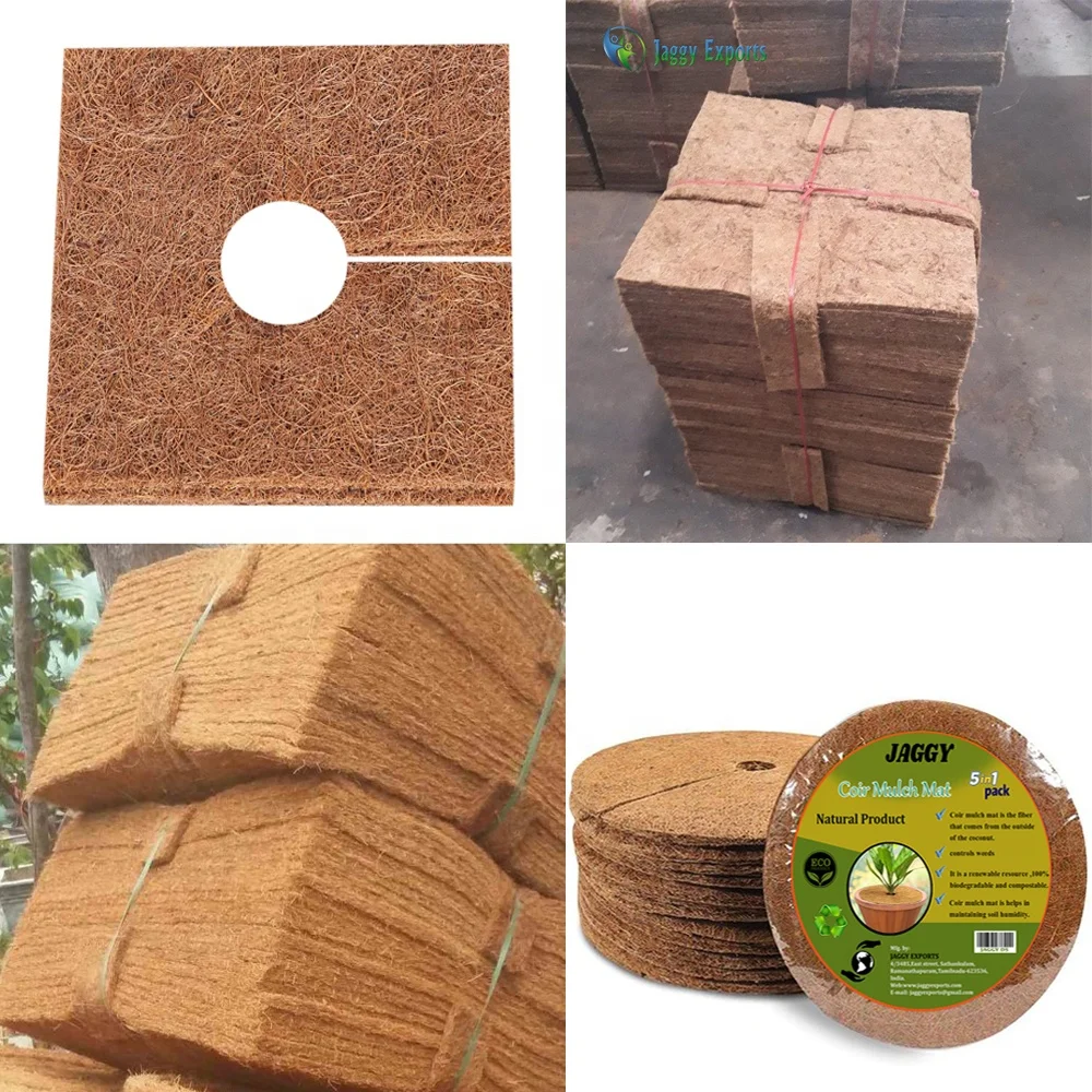 COCO COIR MULCH MATS / COCONUT COIR FIBER WEE D CONTROL MULCHING TREE RING PROTECTOR MATS