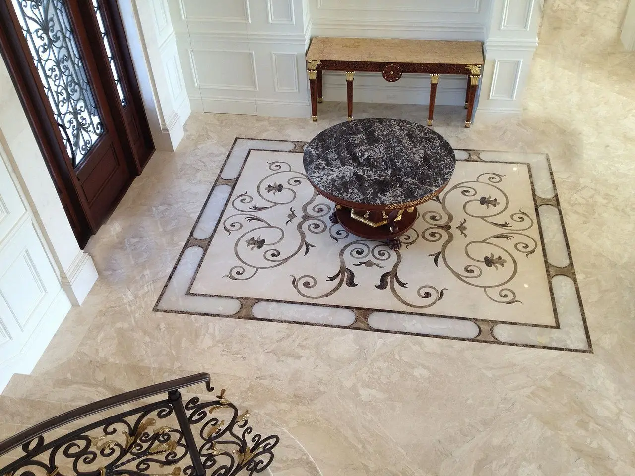 Marble Mosaic Inlay Exclusive Flooring Patterns Home Decorative Exotic Art Work