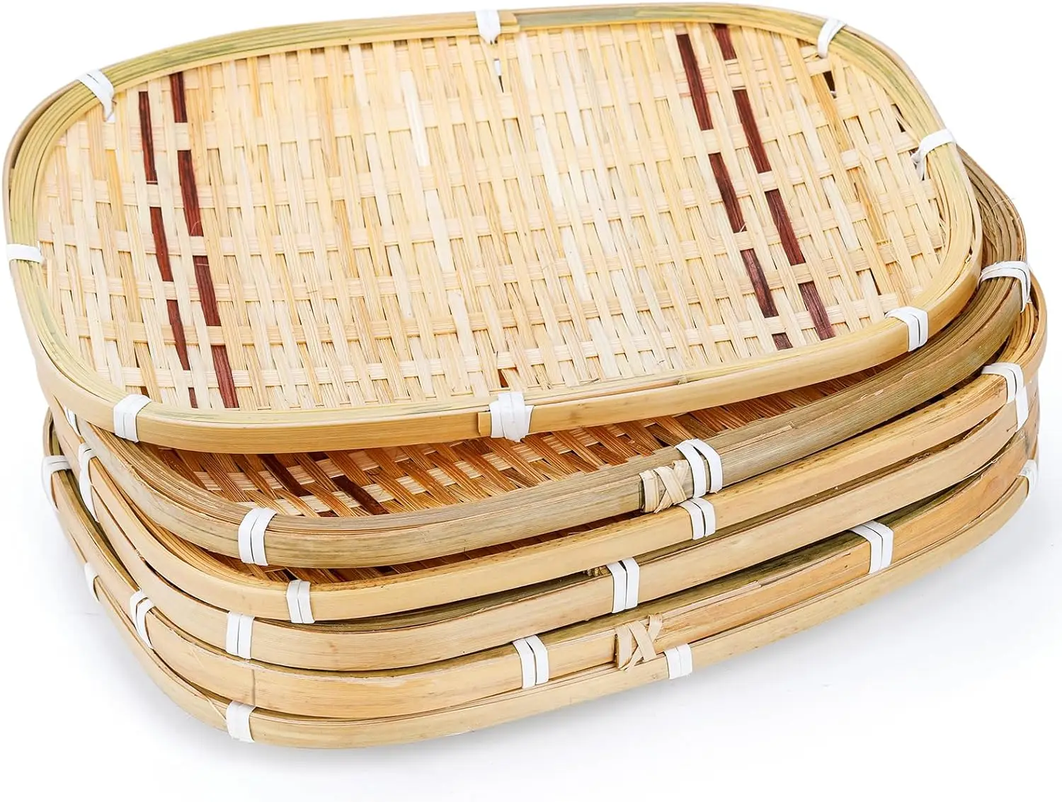 Vietnamese Supply Rectangular Bamboo Serving Trays for Food Snacks Holder Handwicker Cheap Price Wholesale