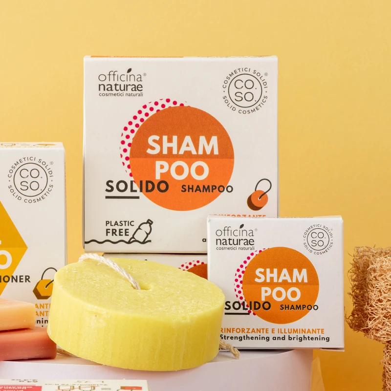 High Quality Premium Made in Italy Natural Solid SHAMPOO Strengthening and Brightening for cleaning and deterging hair 64 gr ita