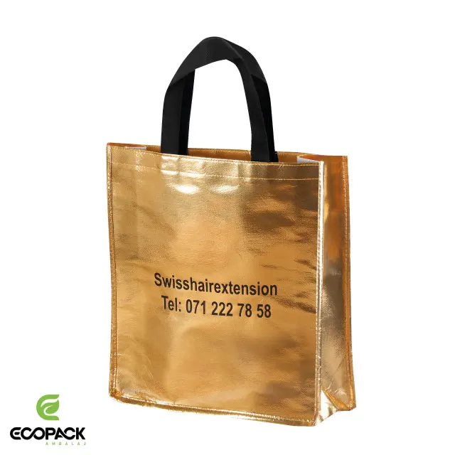 Turkey Manufacture Reusable Eco Friendly Recycle Laminated Non Woven Bag Design Printing 3D Gusset Shopping Bag