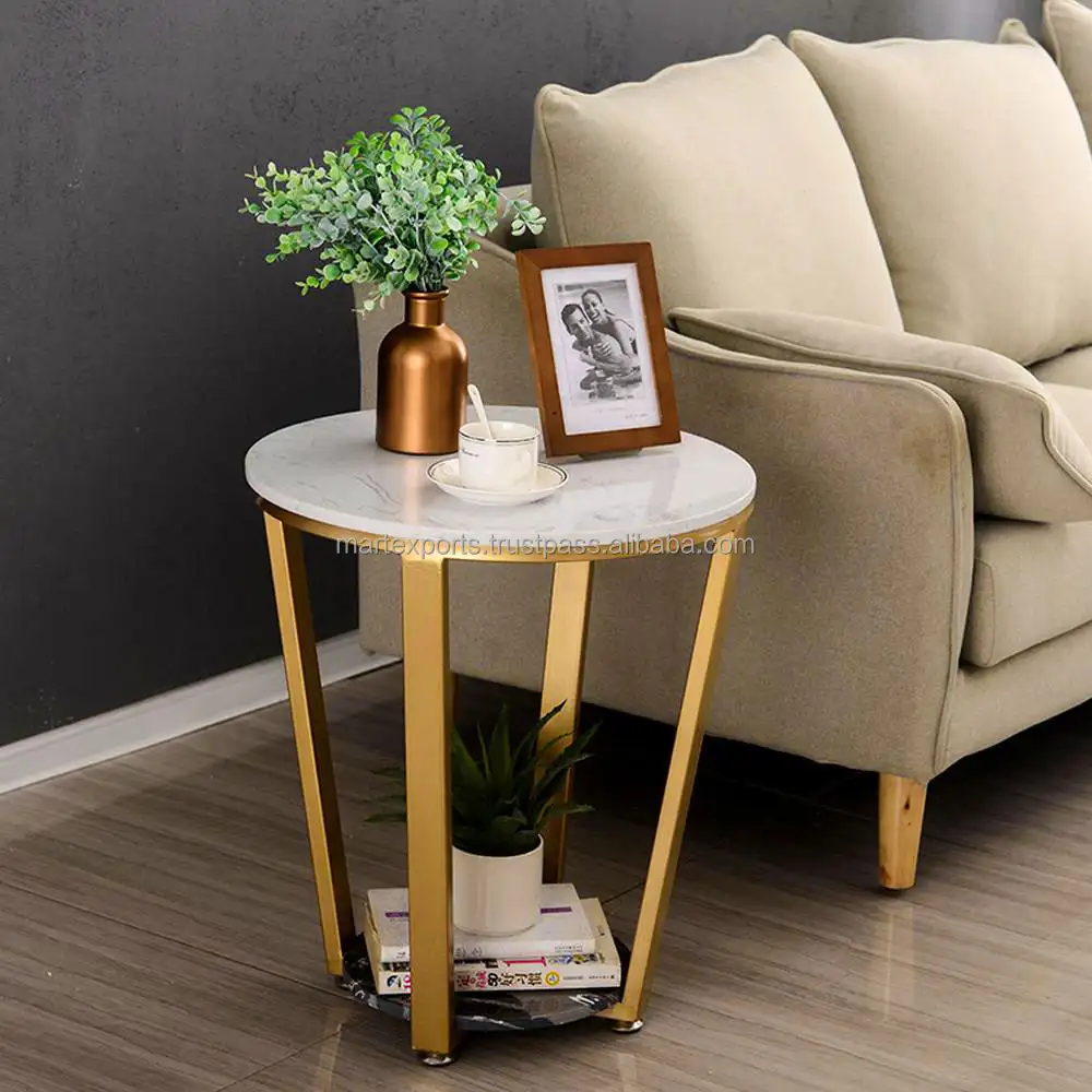 Metal Coffee Table Side Table Made with high quality iron and marble customize set Powder Coating