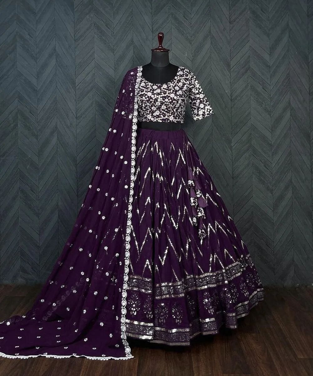 Rich Look Wear Top and Sharara with Thread Embroidery Work Designer Party Sequence Plazz