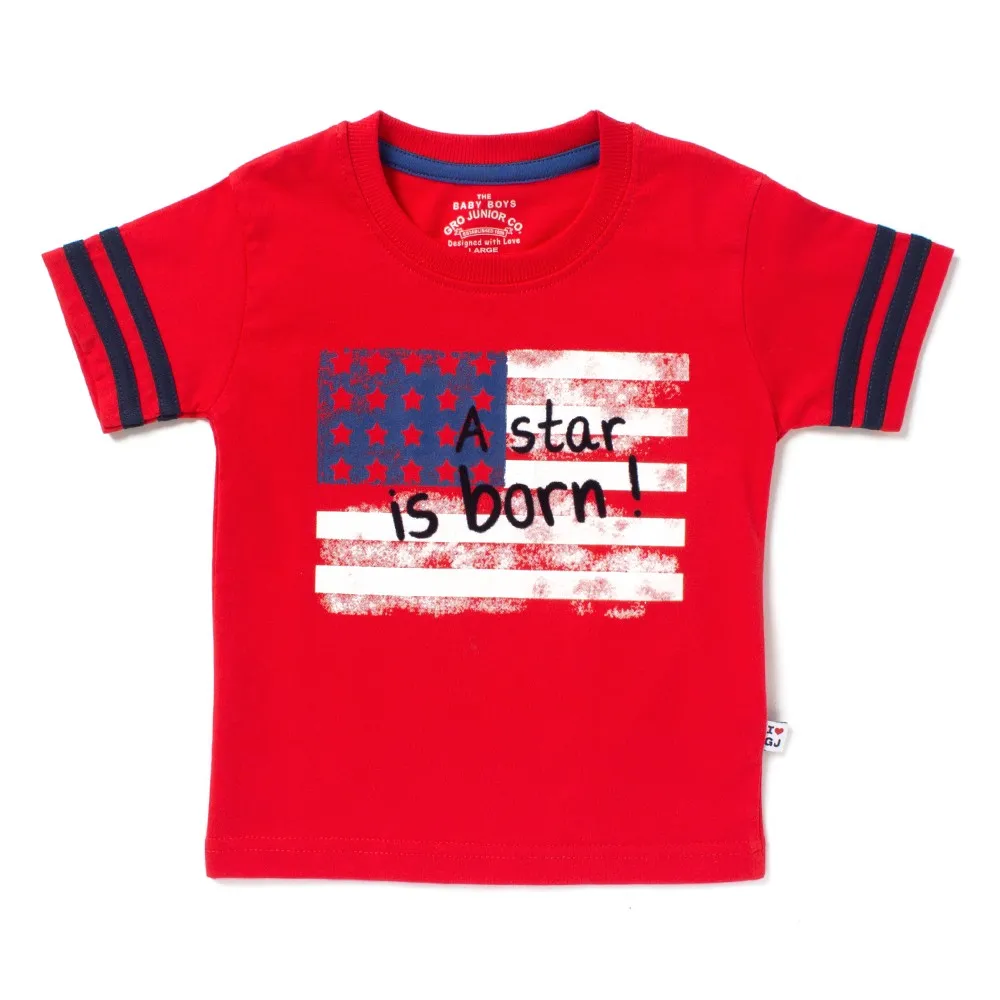 100% Pure cotton SJ Fabric Cartoon printed short sleeved T-shirt boys fashion summer casual round neck character print t-shirt