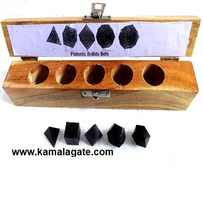 Natural gemstone Blue Aventurine 5 Pcs Sacred Geometry Healing Set With Wooden Box sacred geometry Spiritual Set