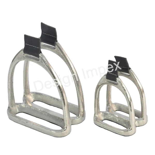 Silver Coated Office Bookends Magazine Newspaper Organizer Holder Solid Horse Stirrup Book Stand And Book Holder Weight hot Sale