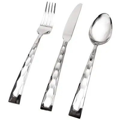 Made India Engraved Cutlery Set Silverware Silver And Gold Reusable Stainless Steel Classic Italian Flatware For Kitchen Supply