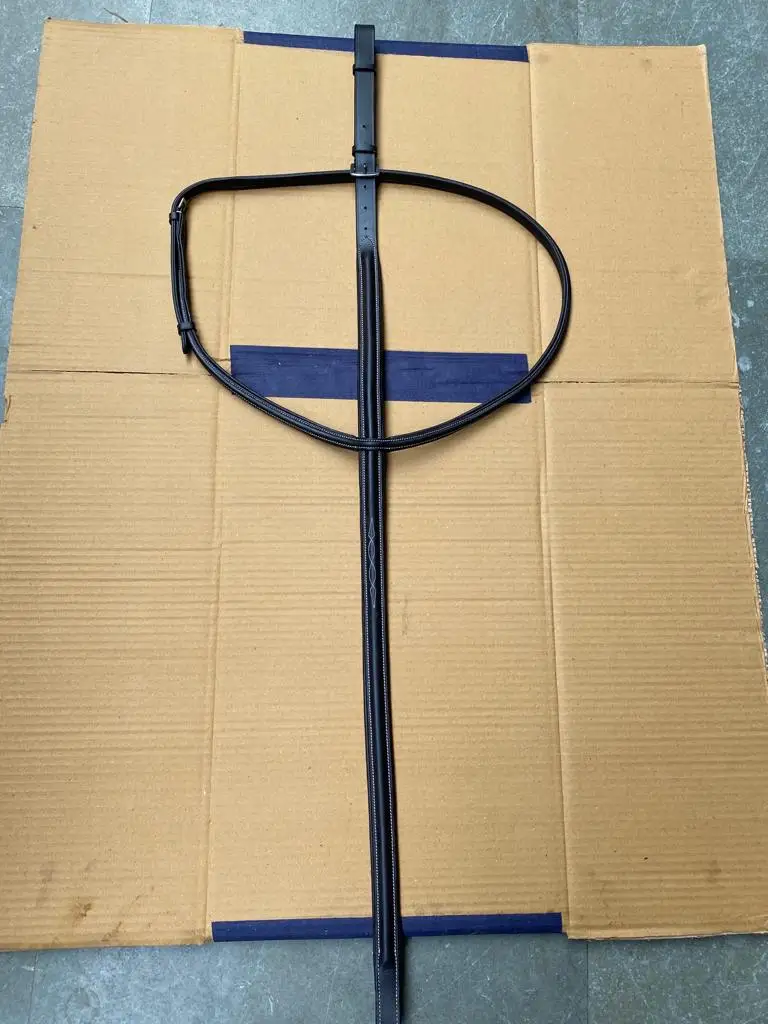 Equestrian High Quality Leather Horse Raised Standing Martingale .