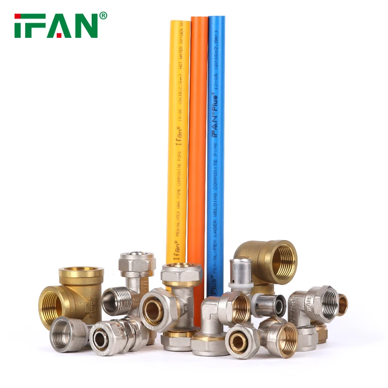 IFAN OEM Accesorios PEX Multicapa Fontaneria Multilayer Pressfittings PEX AL PEX Pipe Brass Press Fittings for Gas Pipe System