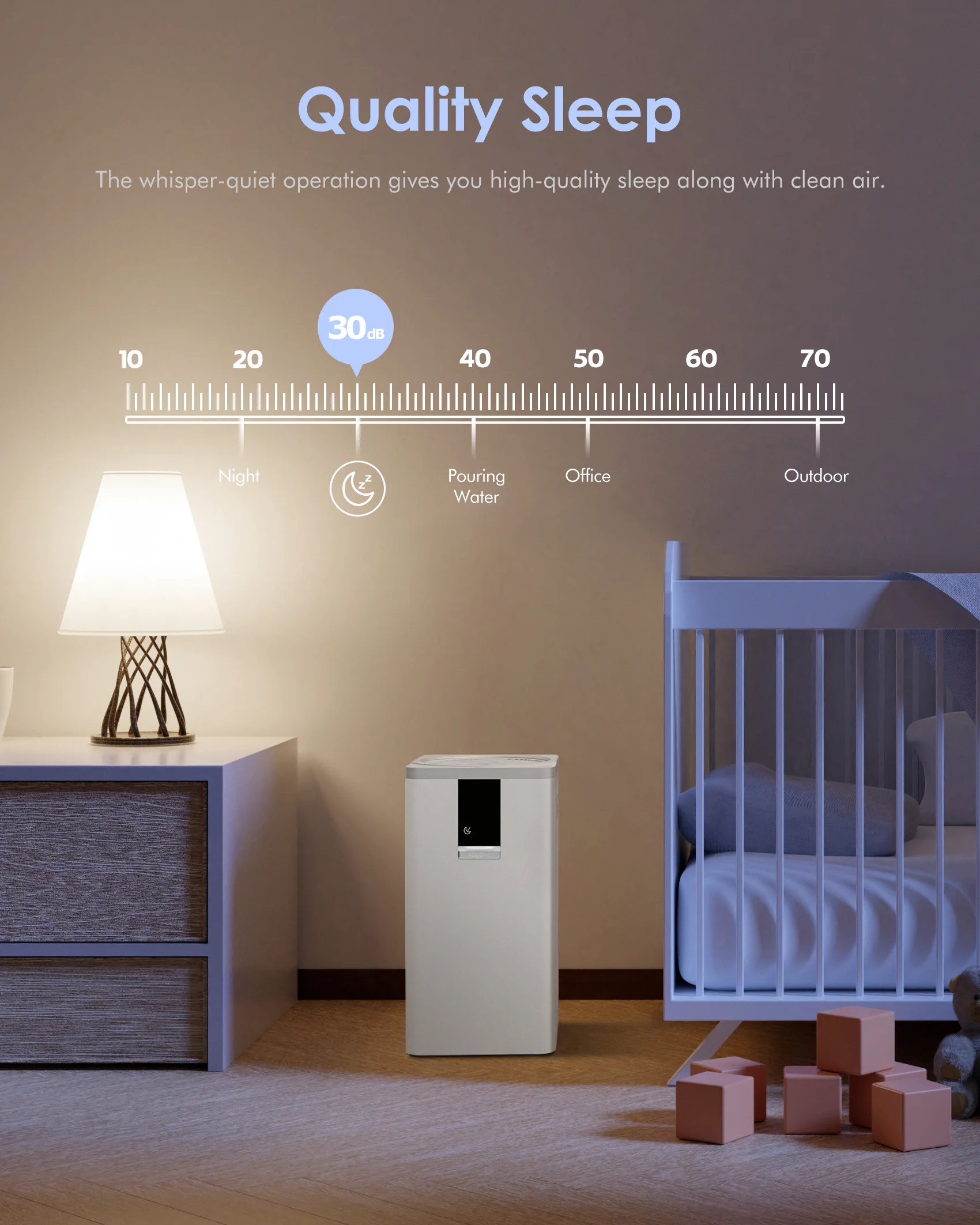 VOCOlincs smart control Amazon Alexa Air Purifiers Home Aromatherapy Smart Sensor Auto Mode Household AirPurifier For Large Room