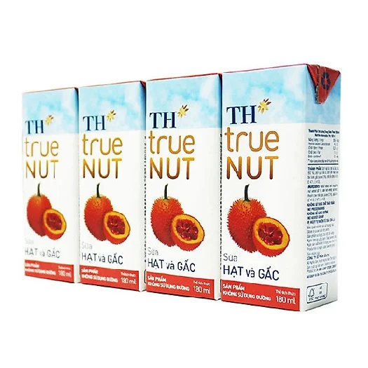 Nuts and Gac Milk TH True NUT 180 ml Box Packaging Original Flavor Nutritious Blended Dairy Products Nut Milk