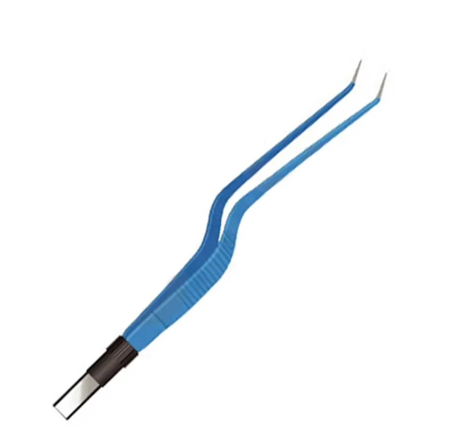 High Quality Instruments CE Bayonet Insulated Bipolar Forceps 18cm Reusable Bipolar Forceps European Fitting Blue Coated