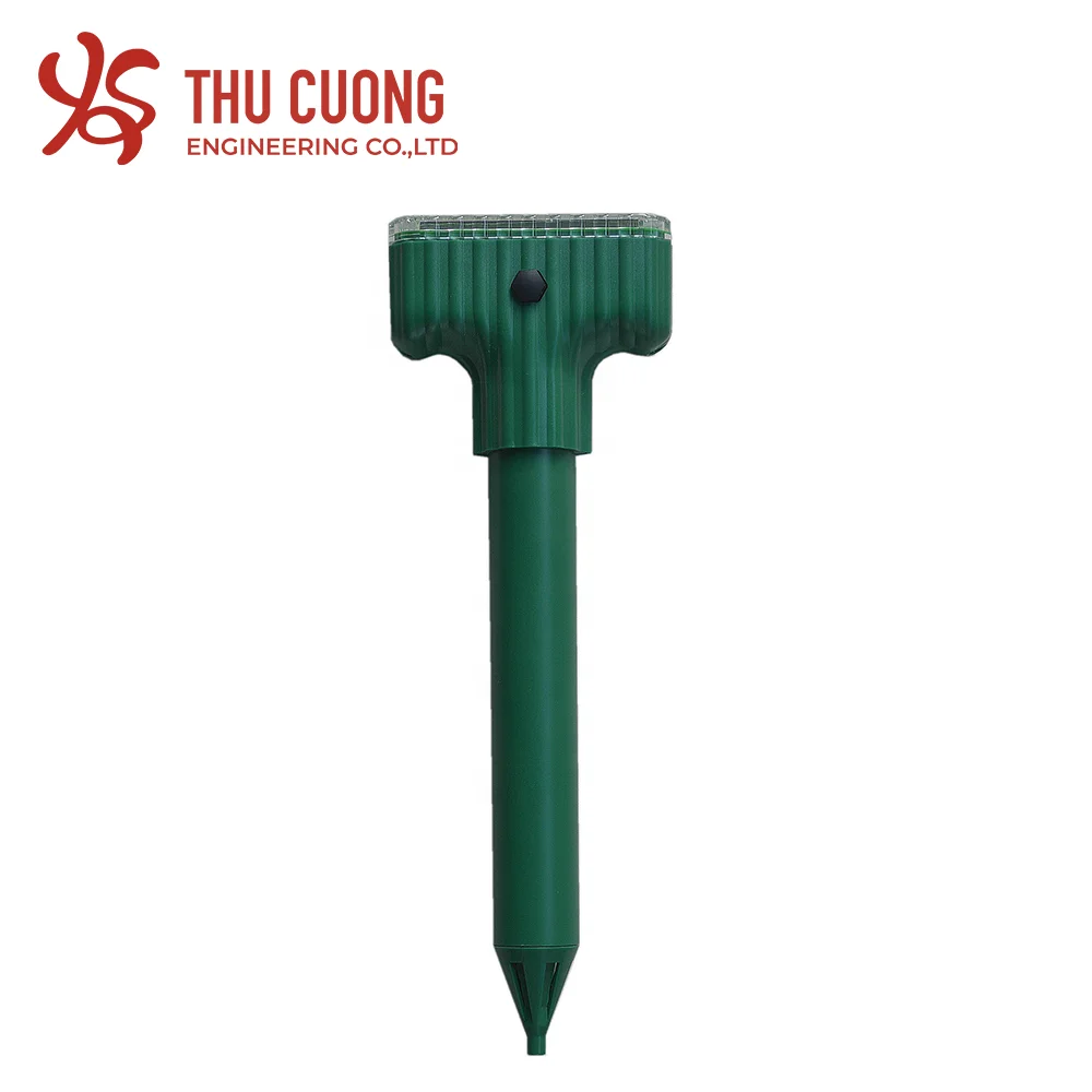 Solar Powered Mole Gopher Rodent Repellent customized logo Non-toxic Humane Rechargeable Battery Outdoor Sonic Pest Control