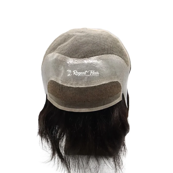 Pure Black Natural 100% Human Hair Toupee For Men Extra Light Density Thin Skin Swiss Lace Mono Hairpiece Toupee