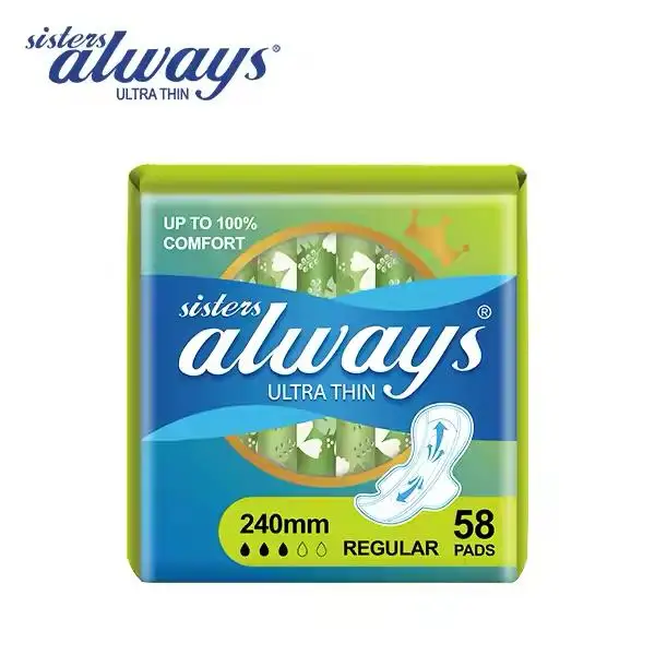 Always Infinity Feminine Pads For Women, Size 4 Overnight Absorbency, 26 Count x 3 Packs (78 Count total)